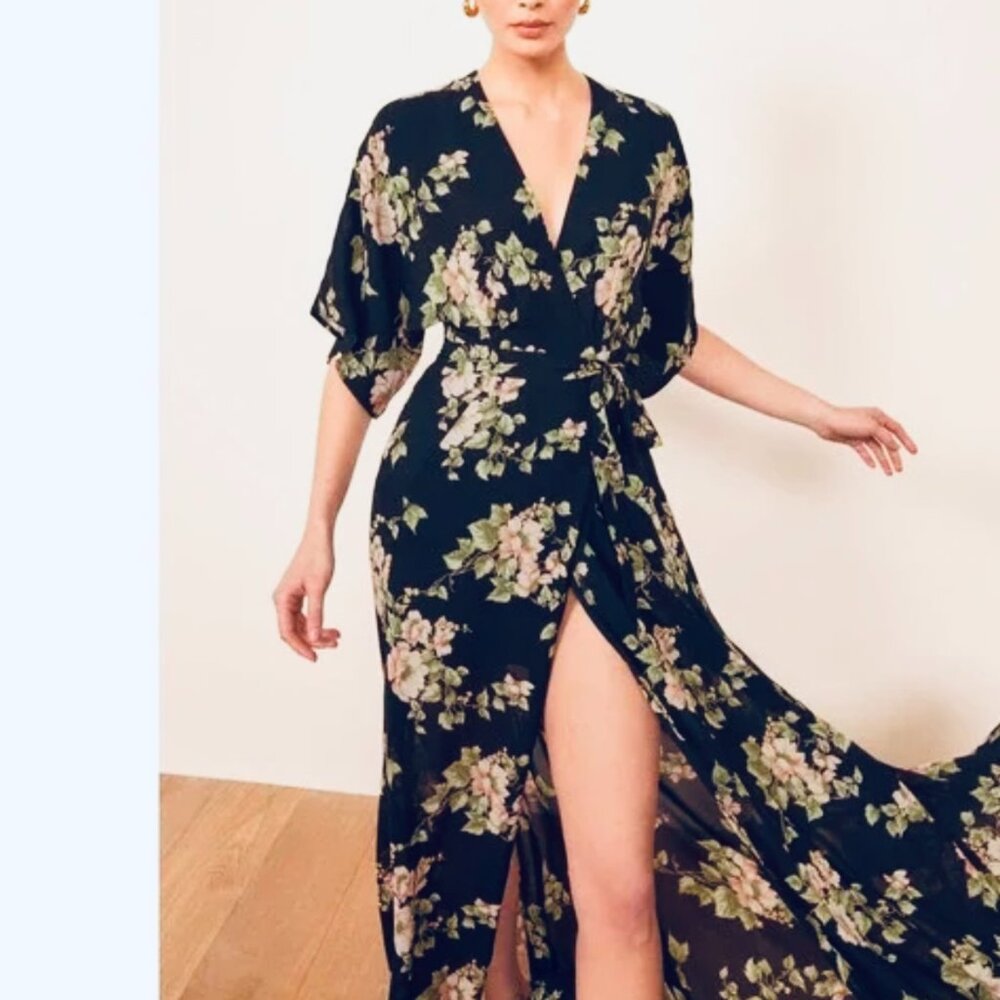 Reformation Black Floral Maxi Dress - Picture 3 of 10